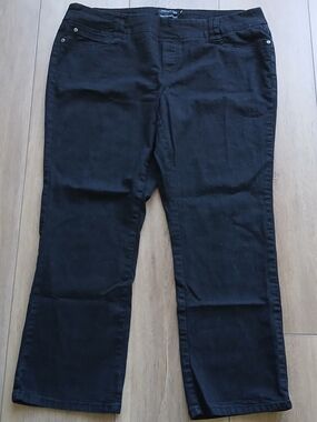 Addition Elle Petite Black Bootcut Jeans Womens 16P Stretch Mid Rise Career